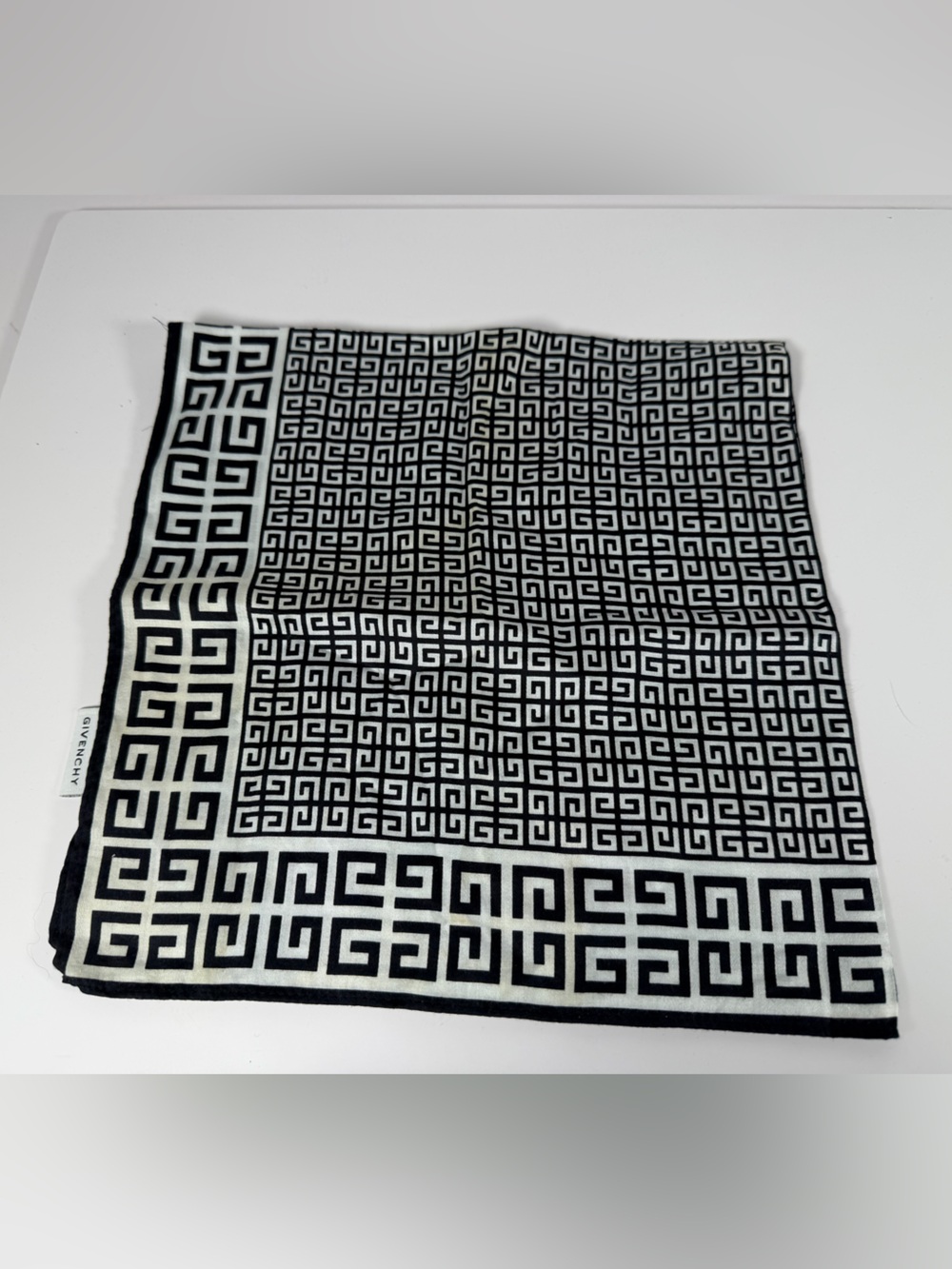 Givenchy 4G Monogram Silk Scarf Black Ivory
